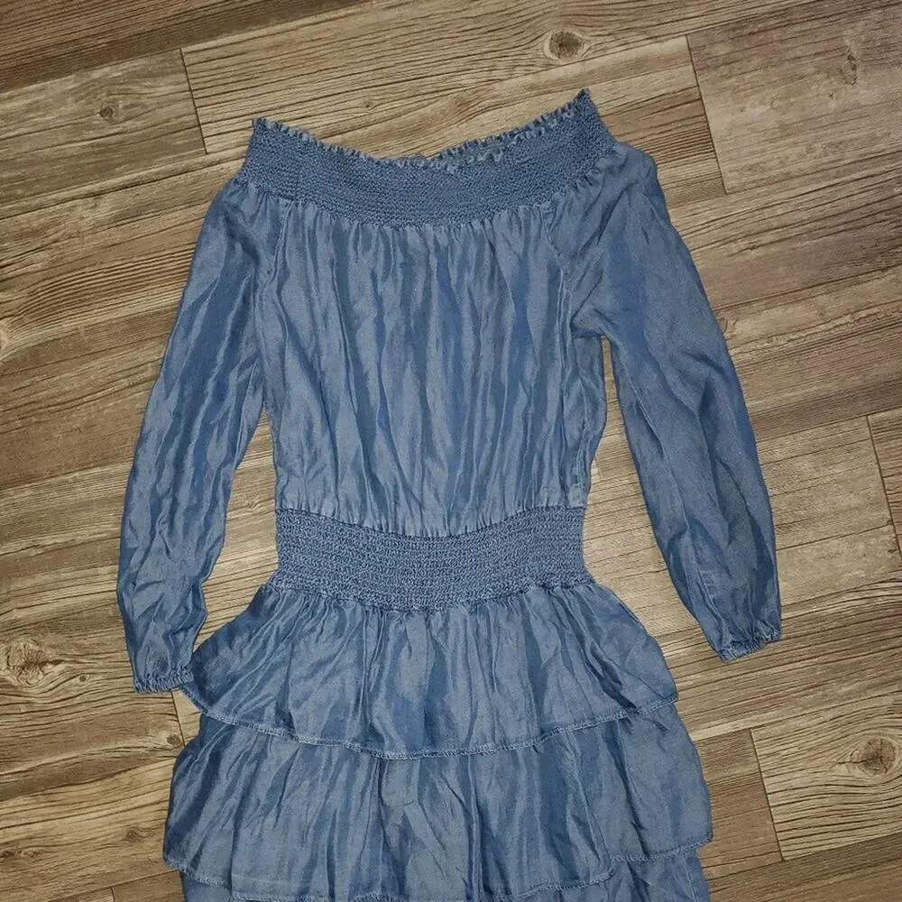 Michael Kors Denim Lightweight Offshoulder Dress~~XS